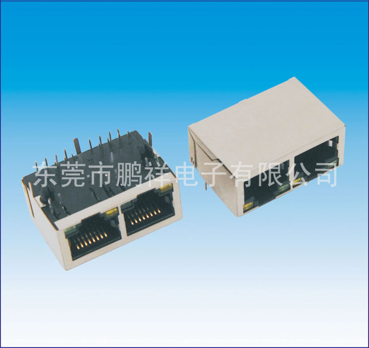 RJ45系列，1X2 雙口內(nèi)置變壓器RJ4